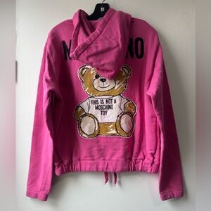 Moschino Pink Hoodie with Bear Patch